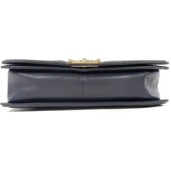 💎✨BEAUTIFUL✨💎Authentic CHANEL CC Boy Chain Shoulder Bag Dark Blue - Picture 7 of 16